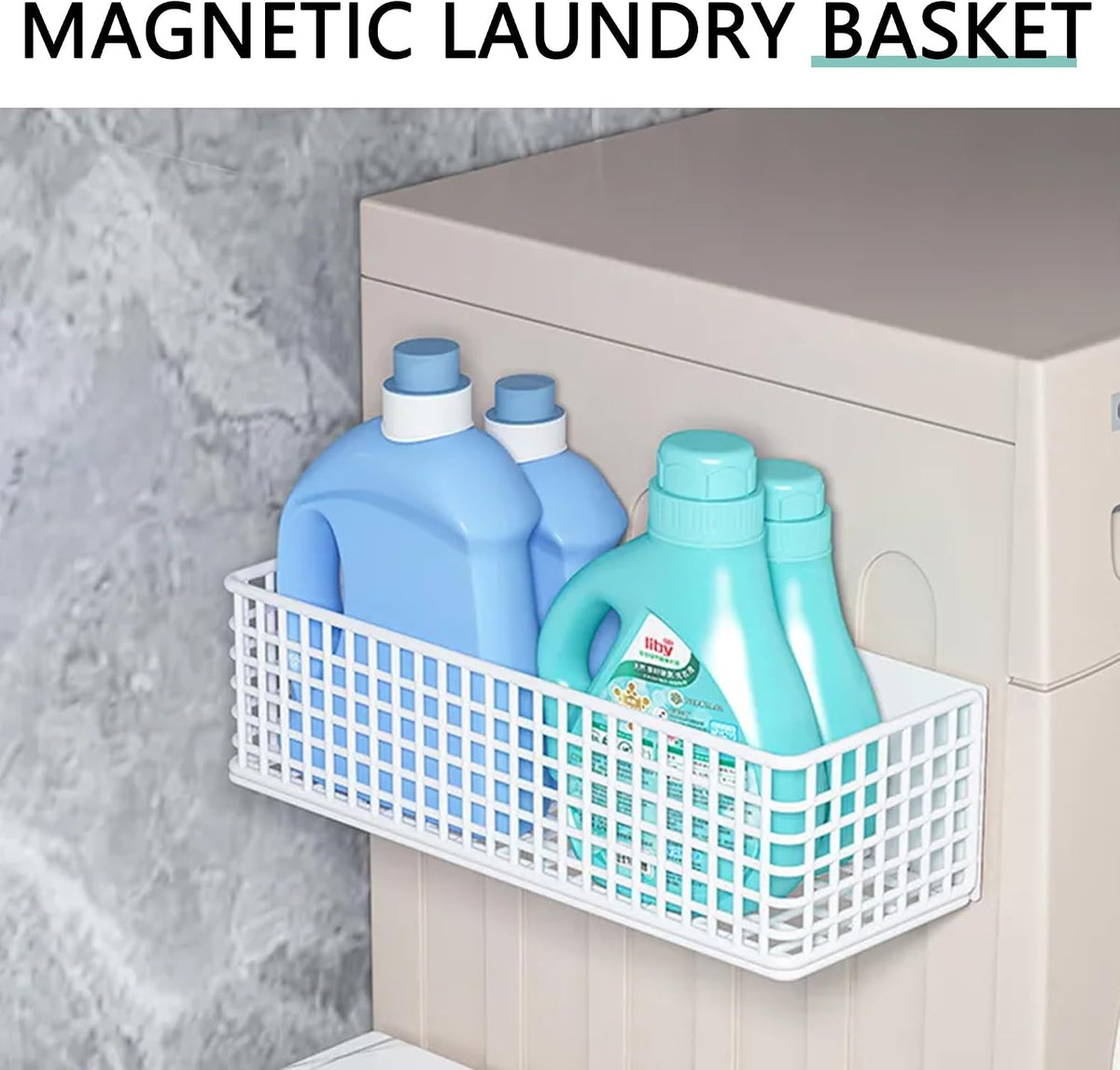 Magnetic Shelf Fridge Basket Bin for Whiteboard Washer Dryer Locker Cabinet