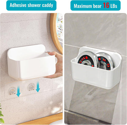 2-Pack Cabinet Door Organizer, Self Adhesive Bathroom Shelves, White