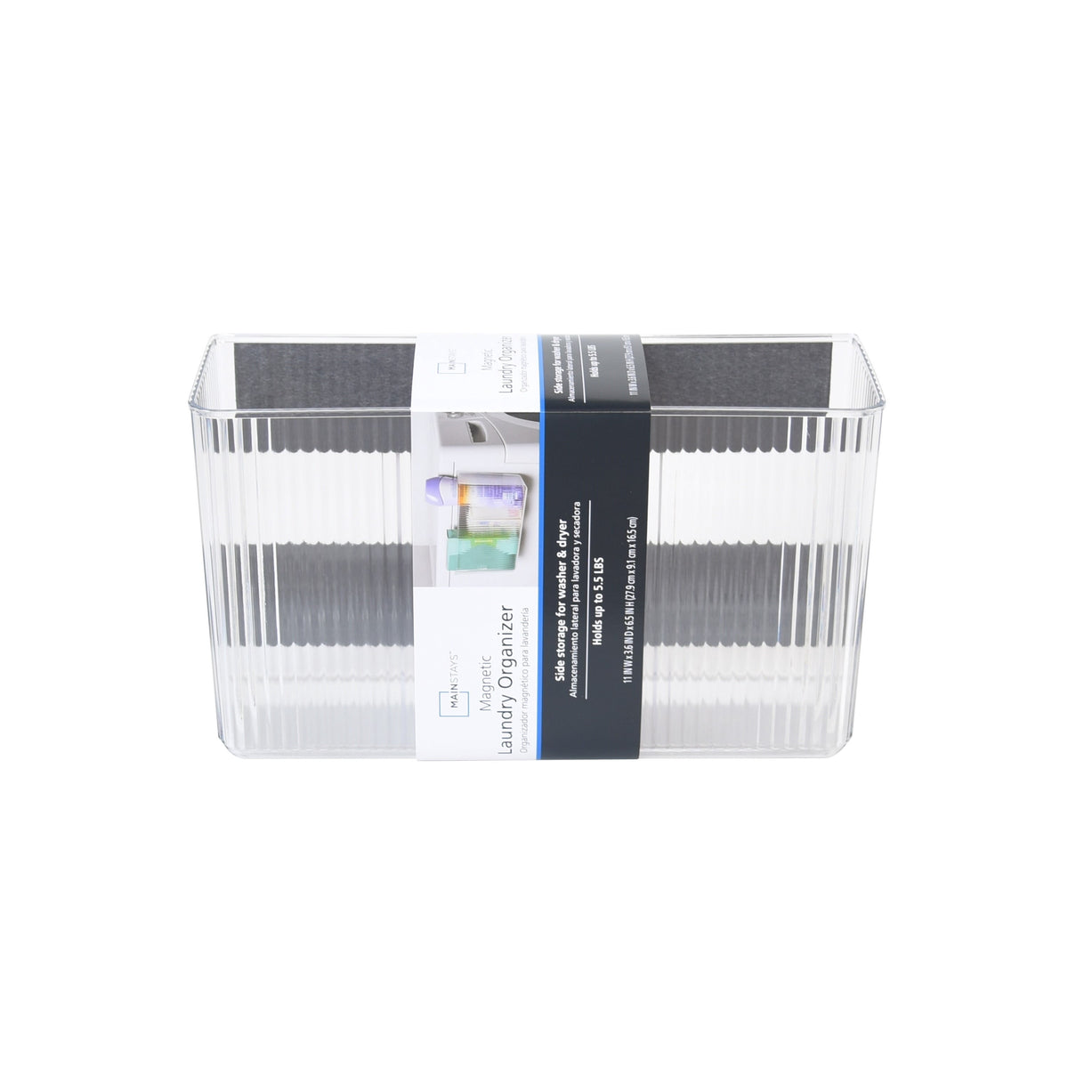 Magnetic Laundry Organizer Bin for Washers and Dryers, Clear