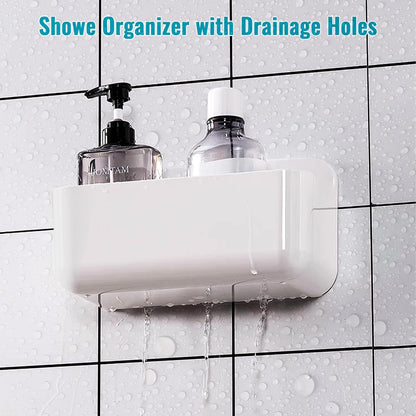 2-Pack Cabinet Door Organizer, Self Adhesive Bathroom Shelves, White