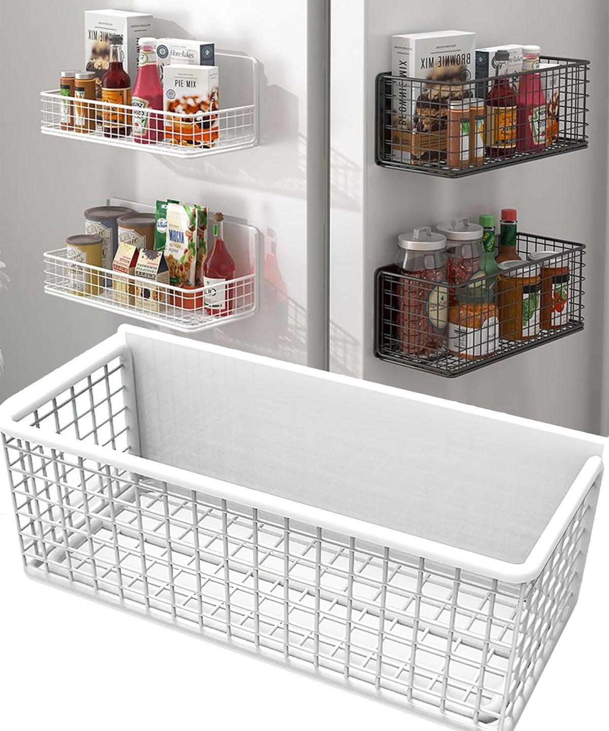 Magnetic Shelf Fridge Basket Bin for Whiteboard Washer Dryer Locker Cabinet