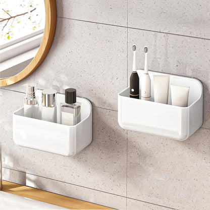2-Pack Cabinet Door Organizer, Self Adhesive Bathroom Shelves, White
