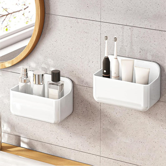 Adhesive cabinet door shelves