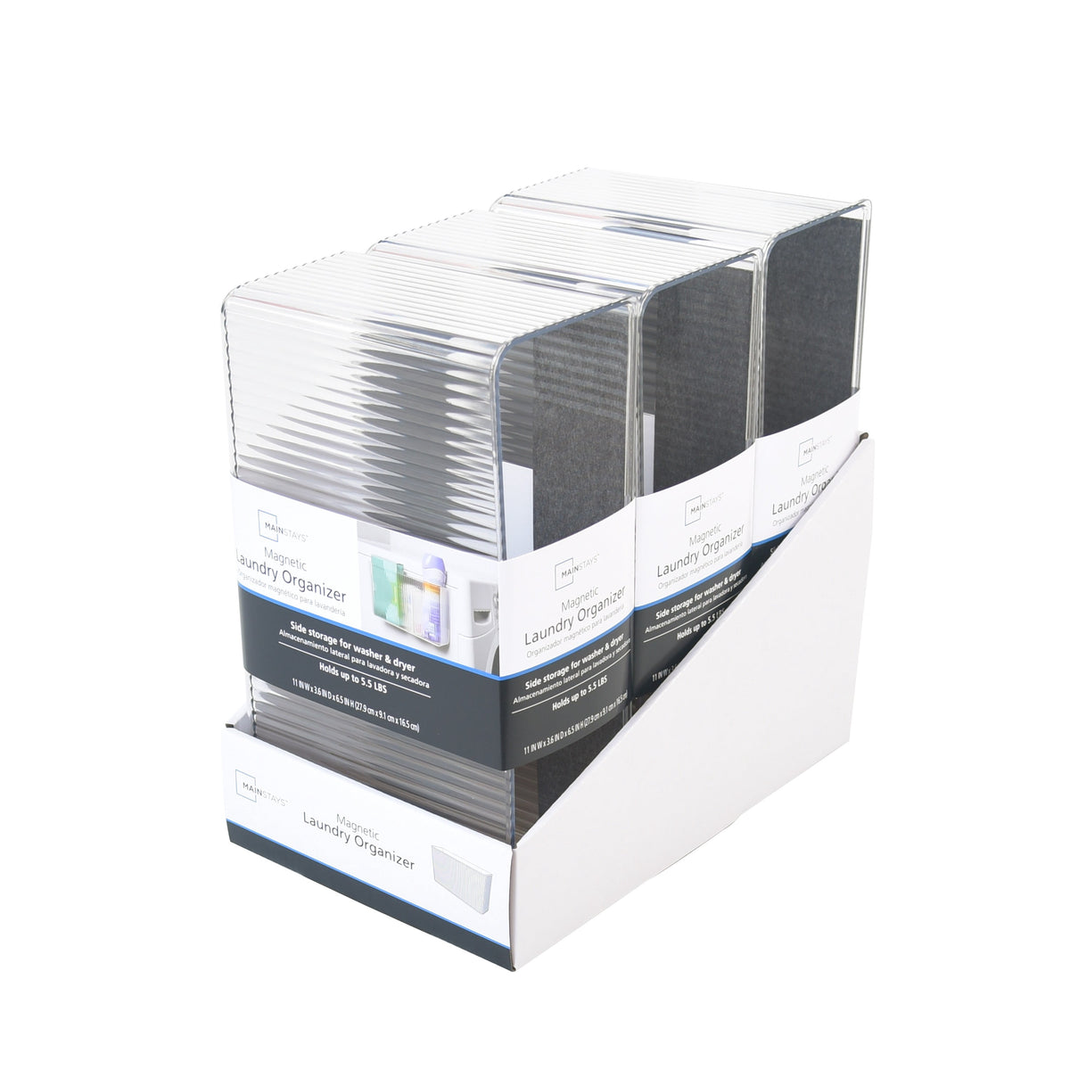 Magnetic Laundry Organizer Bin for Washers and Dryers, Clear