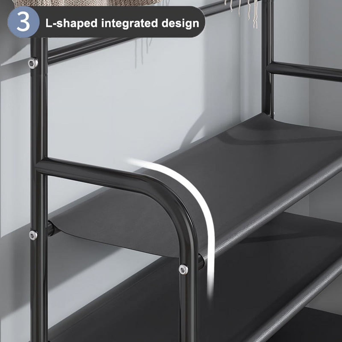 Coat Rack, Coat Rack Stand with 8 Removable Hooks and 5 Storage Shelves, Modern Industrial Style Coat Tree for Entryway Hallway 31*10*67 Inch Hall Tree Shoe Rack