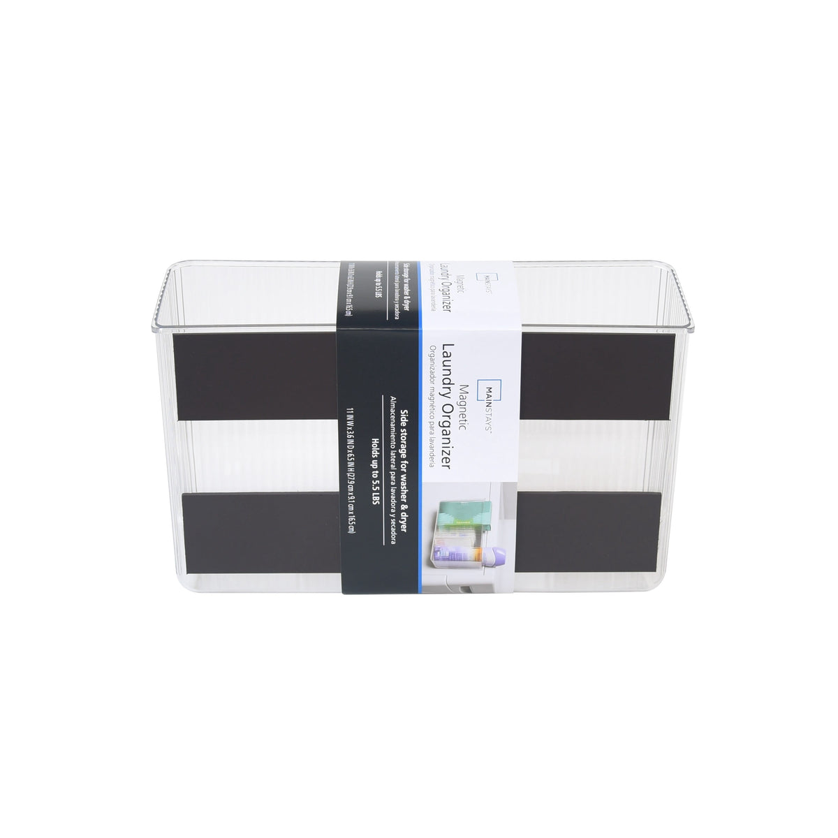 Magnetic Laundry Organizer Bin for Washers and Dryers, Clear