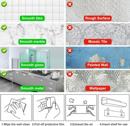 2-Pack Cabinet Door Organizer, Self Adhesive Bathroom Shelves, White
