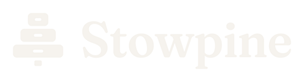 Stowpine logo, off-white